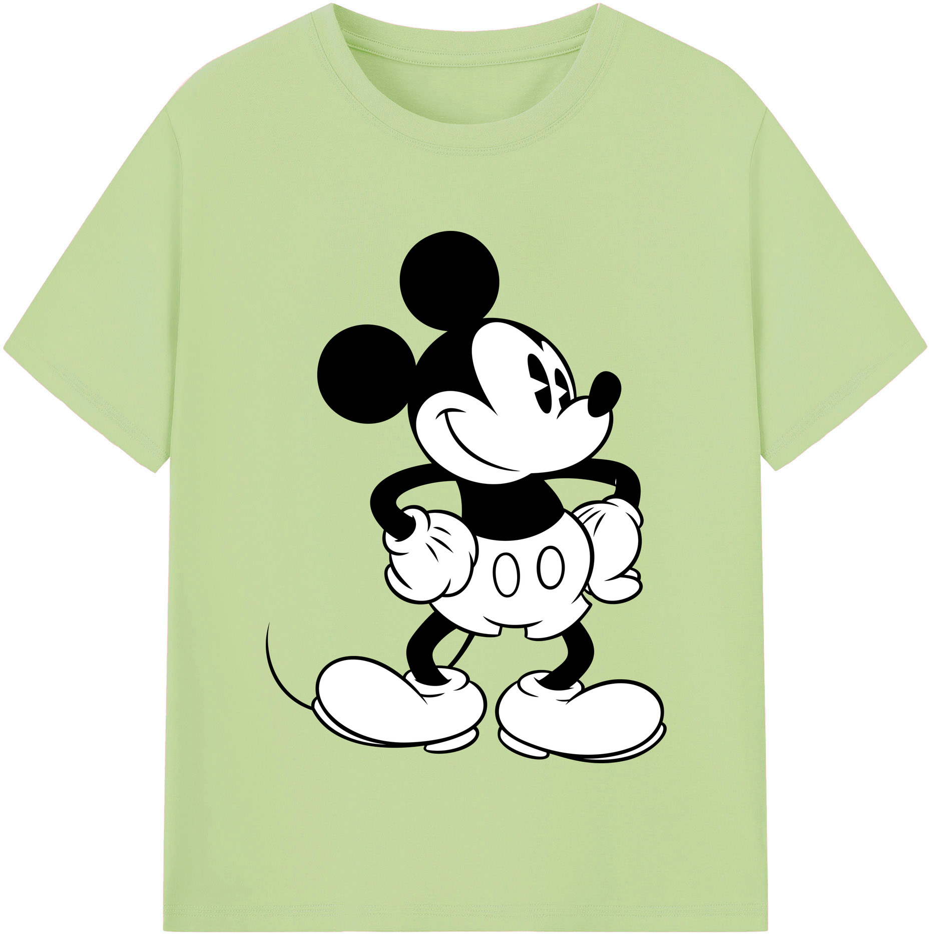 （画像用） ミッキーマウス Mickey Mouse 綿100％半袖Tシャツ（フロントプリント）